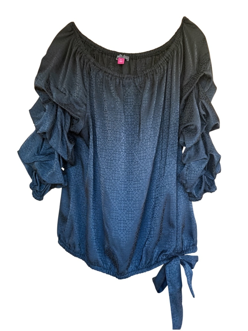 Vince Camuto Black Off Shoulder Ruffle Sleeve Top XL - Picture 7 of 14